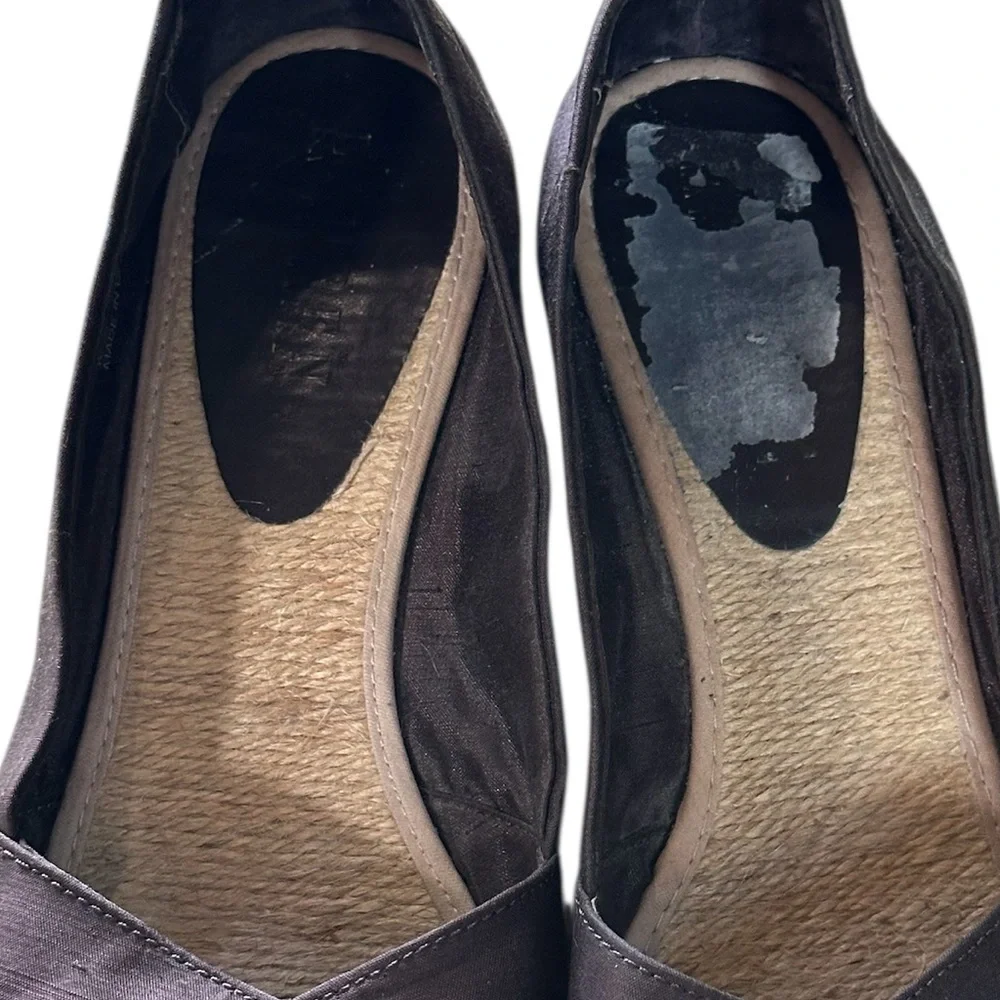 Lauren Ralph Lauren | Deep Brown | Shantung (Silk) Espadrille Wedge | Size 7.5 B